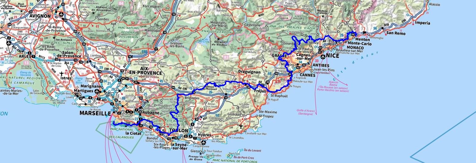 GR51 Hiking from Menton (Alpes-Maritimes) to La Madrague (Bouches-du-Rhone) 1