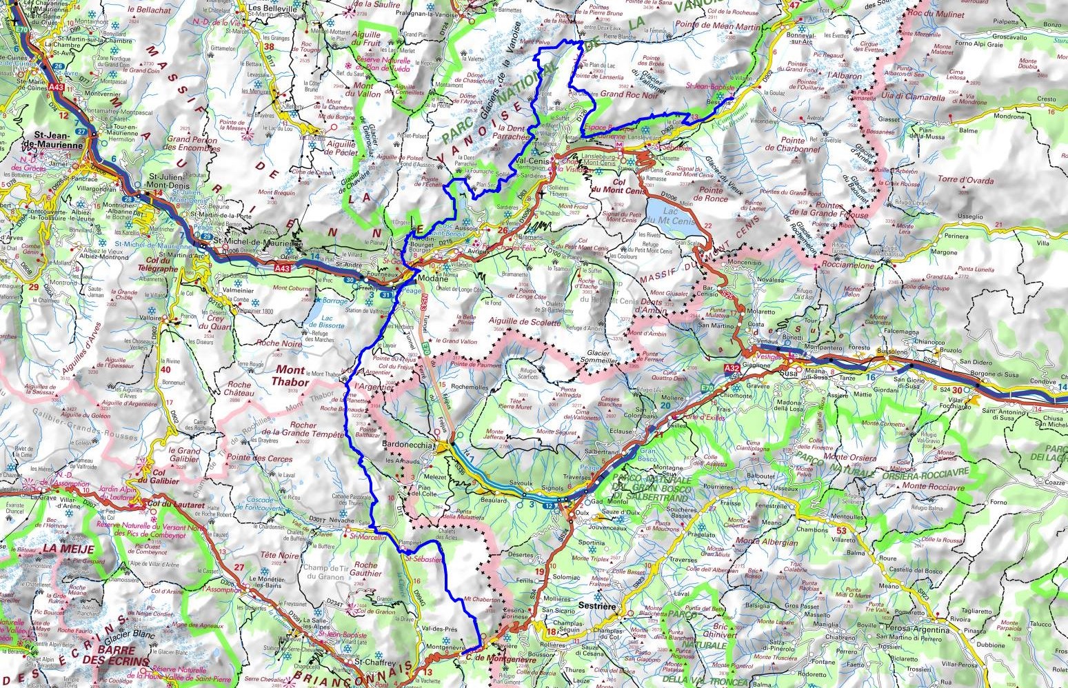 GR5 Hiking from Bessans (Savoie) to Montgenevre (Hautes-Alpes) 1