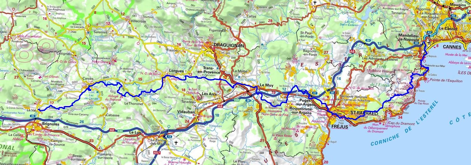 GR653A Hiking from Mandelieu-la-Napoule (Alpes-Maritimes) to Le Val (Var) 1