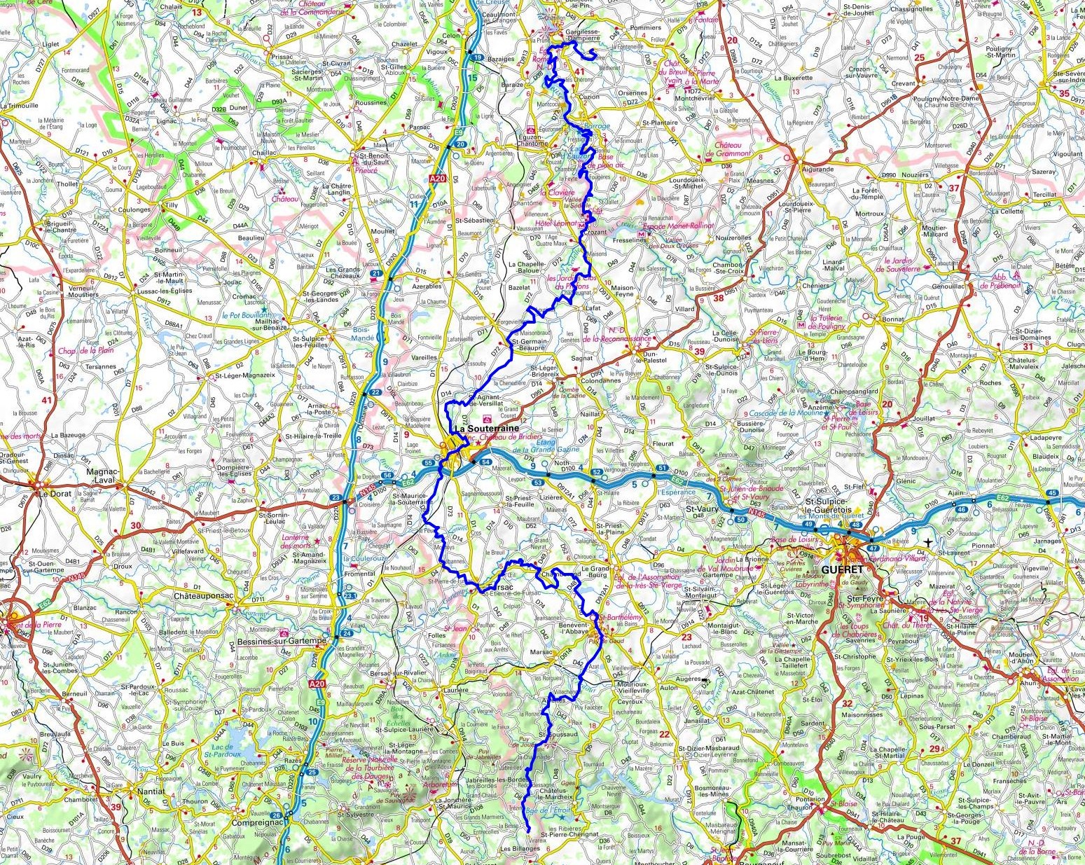 GR654 Randonnée de Dampierre (Indre) à Virareix (Haute-Vienne) 1