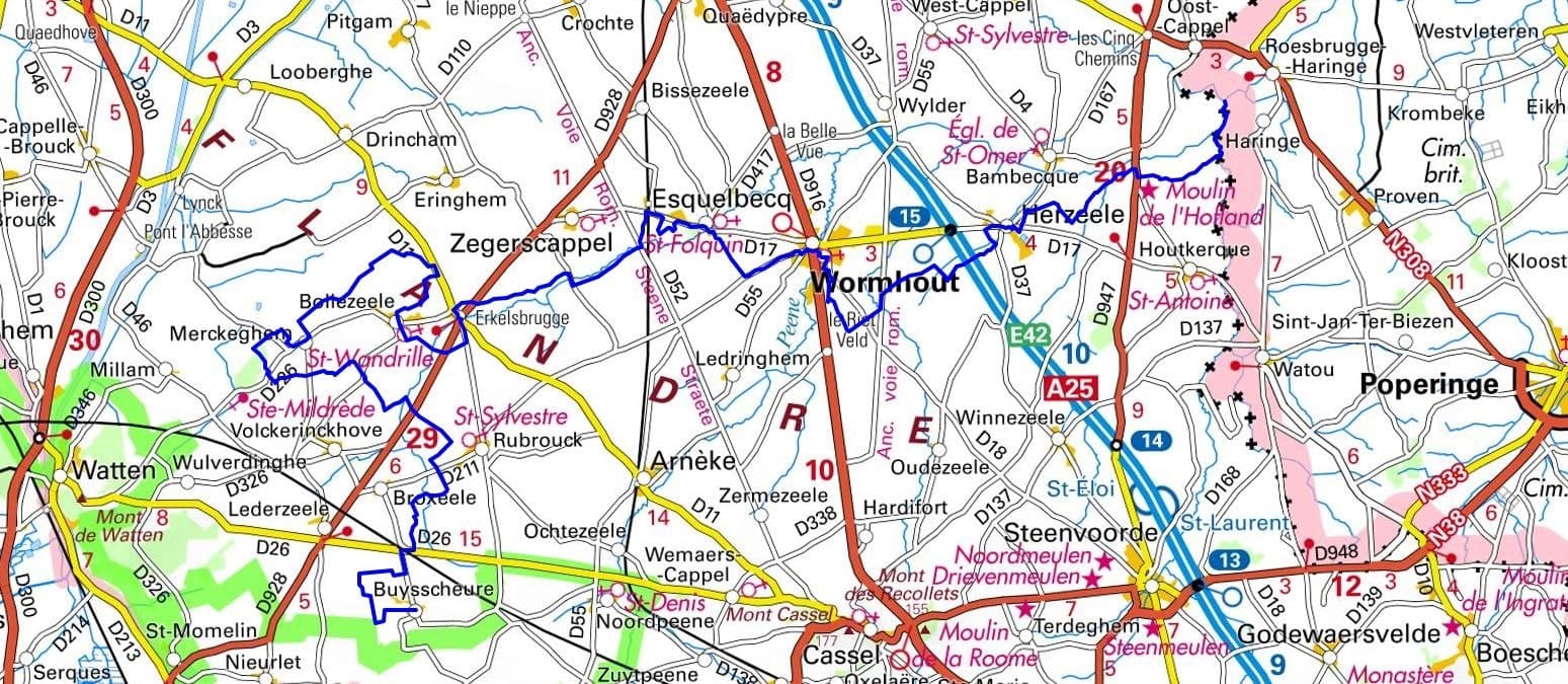 GR®130 Hiking from Oost-Cappel (France-Belgium border) to Buysscheure (Nord) 1