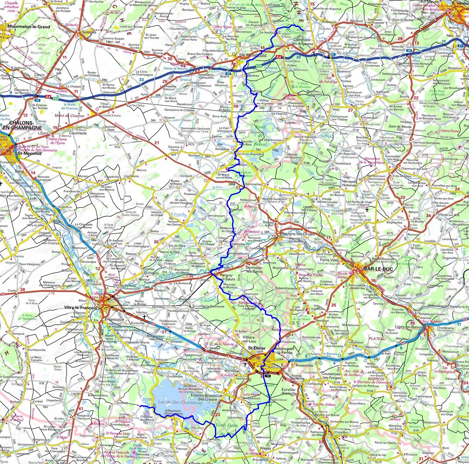 GR®14B Hiking from Outines (Marne) to Locheres (Meuse) 1