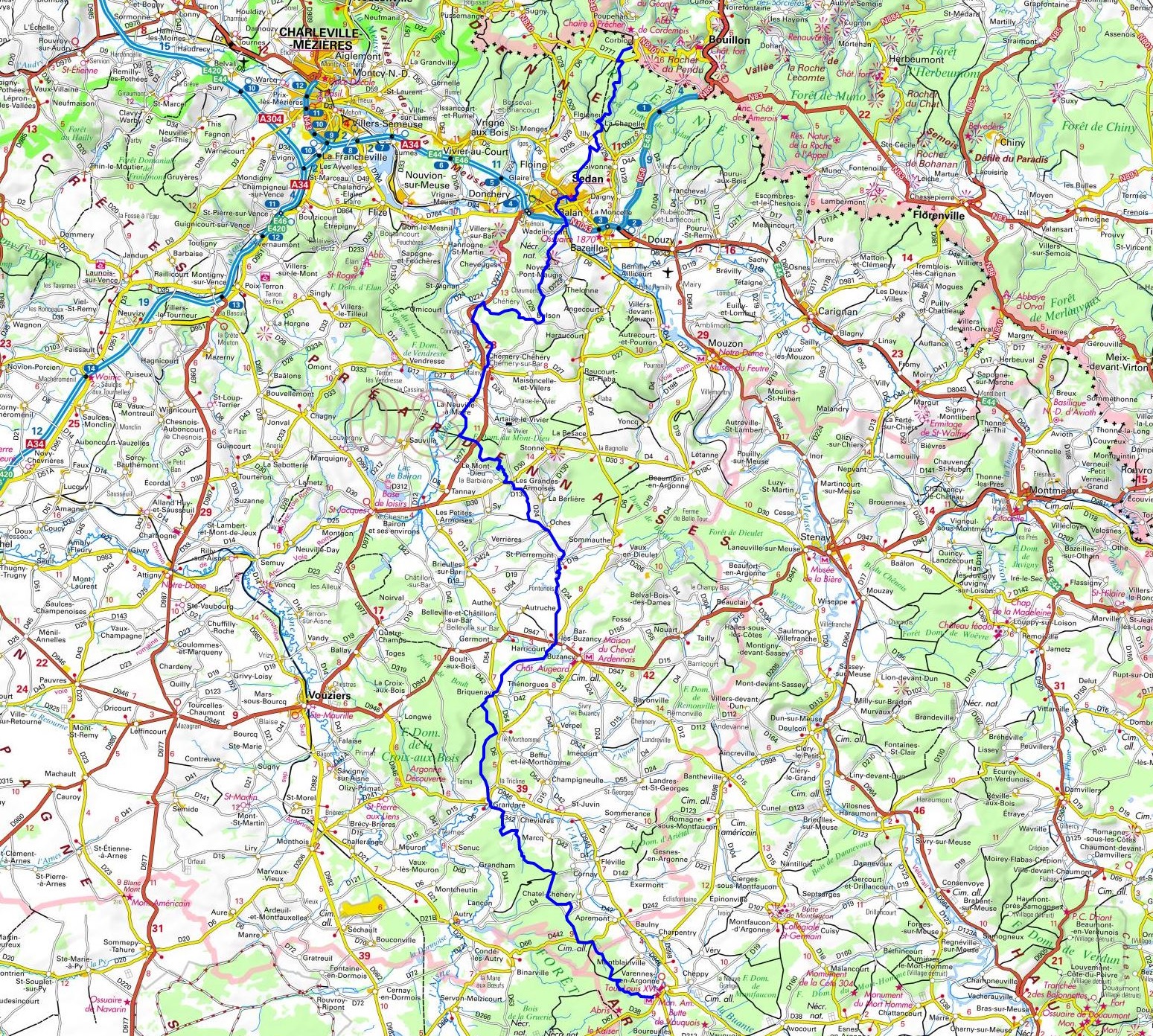 GR14 Randonnée de Varennes-en-Argonne (Meuse) à Corbion (Belgique) 1