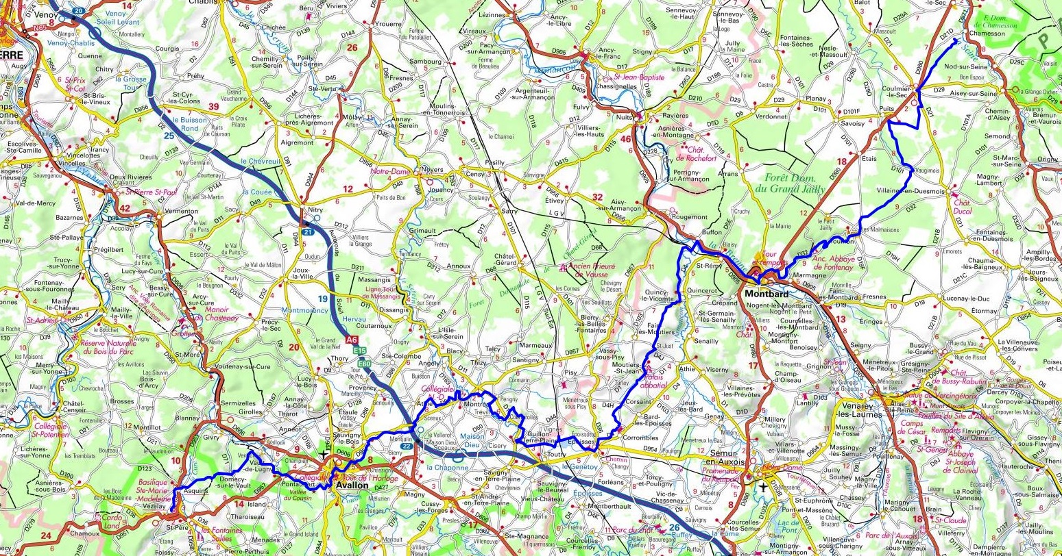 GR®213 Hiking from Chamesson (Cote-d'Or) to Vezelay (Yonne) 1