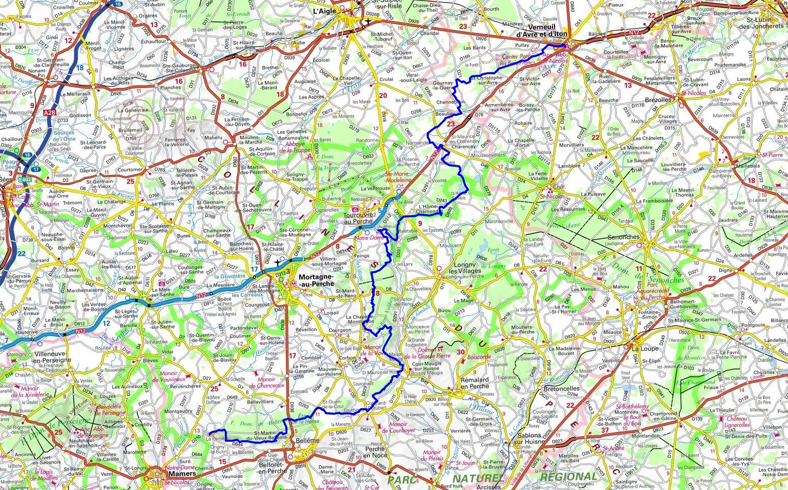 GR22 Randonnée de Verneuil d'Avre et d'Iton (Eure) à La Perrière (Orne) 1