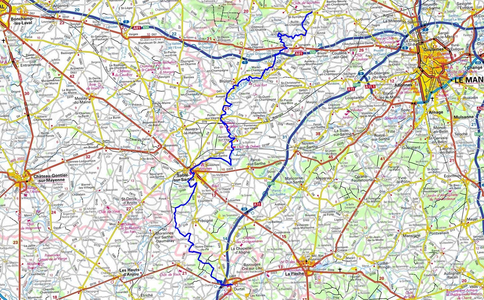 GR�5 Hiking from Bernay-en-Champagne (Sarthe) to Durtal (Maine-et-Loire) 1
