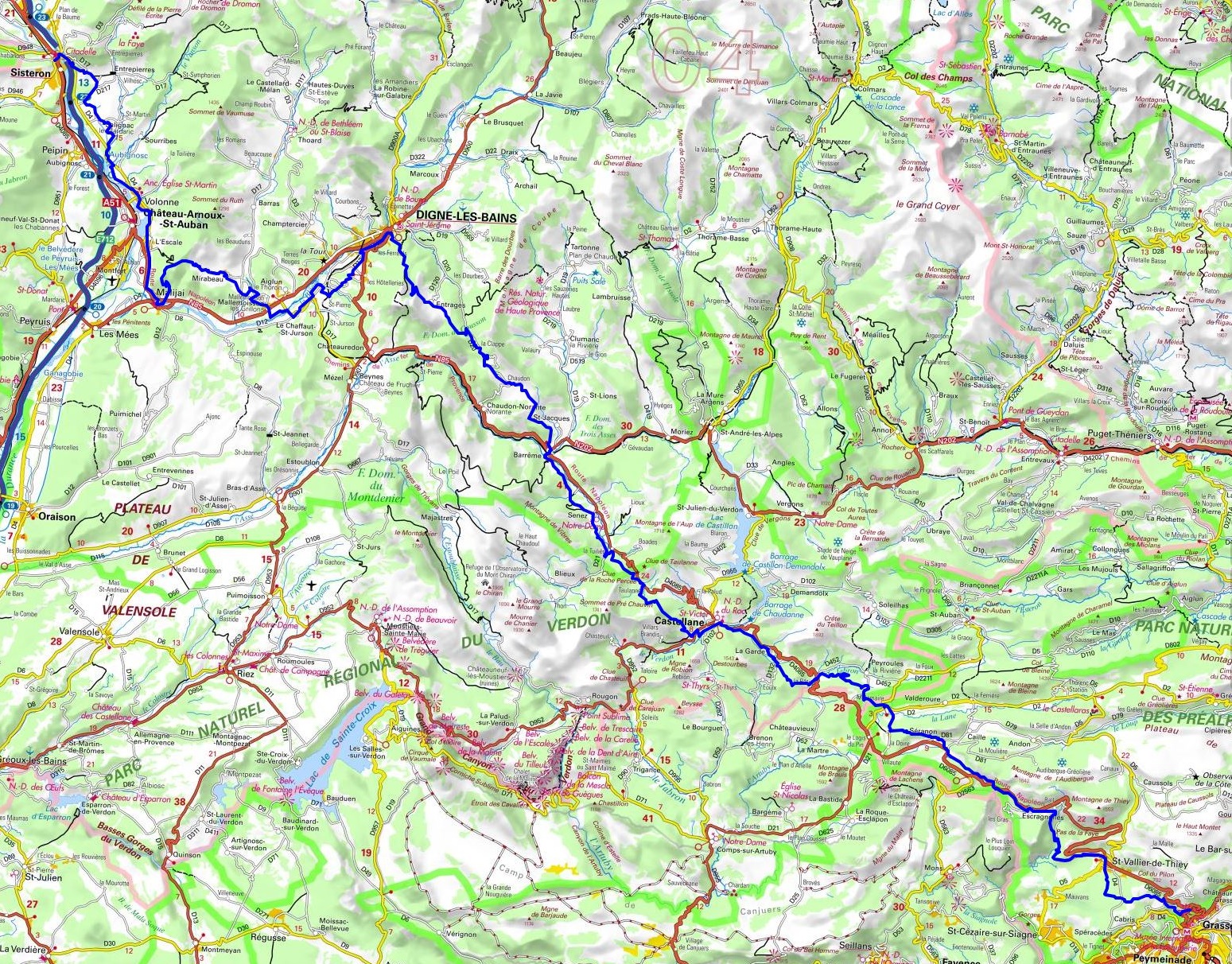 GR406 Randonnée sur le Route Napoléon 1