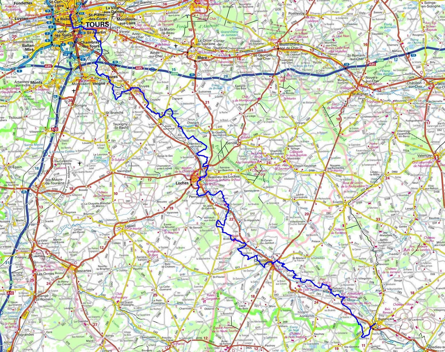 GR46 Randonnée de Tours (Indre-et-Loire) à Buzançais (Indre) 1