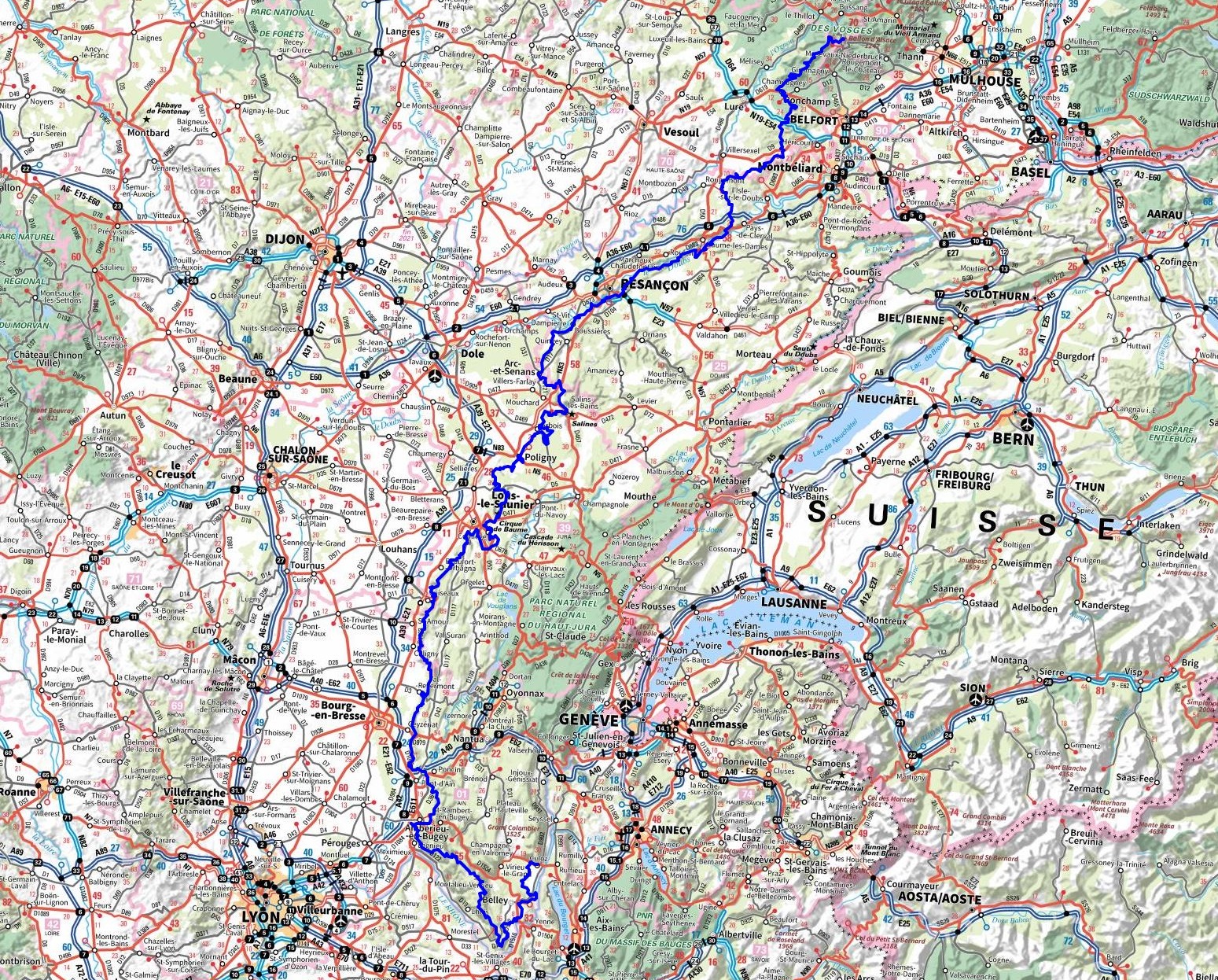 GR59 Randonnée du Ballon d'Alsace (Vosges) à Yenne (Ain) 1