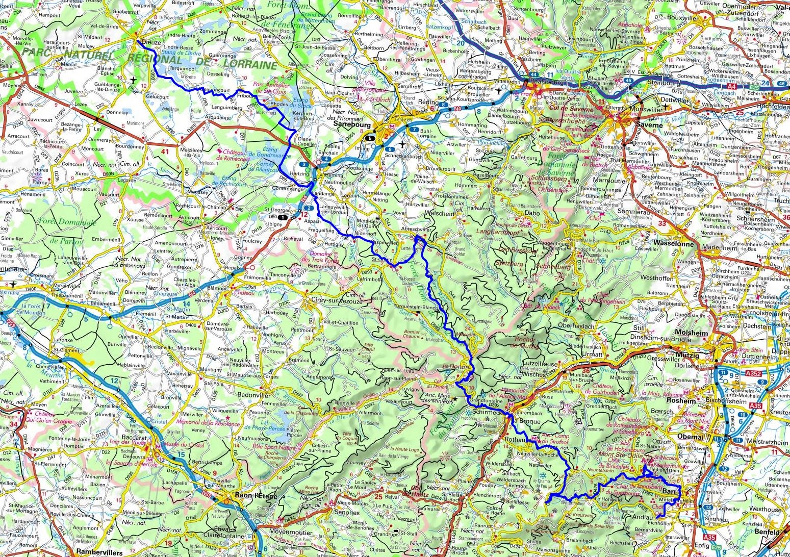 GR5 Hiking from Dieuze (Moselle) to Andlau (Bas-Rhin) 1