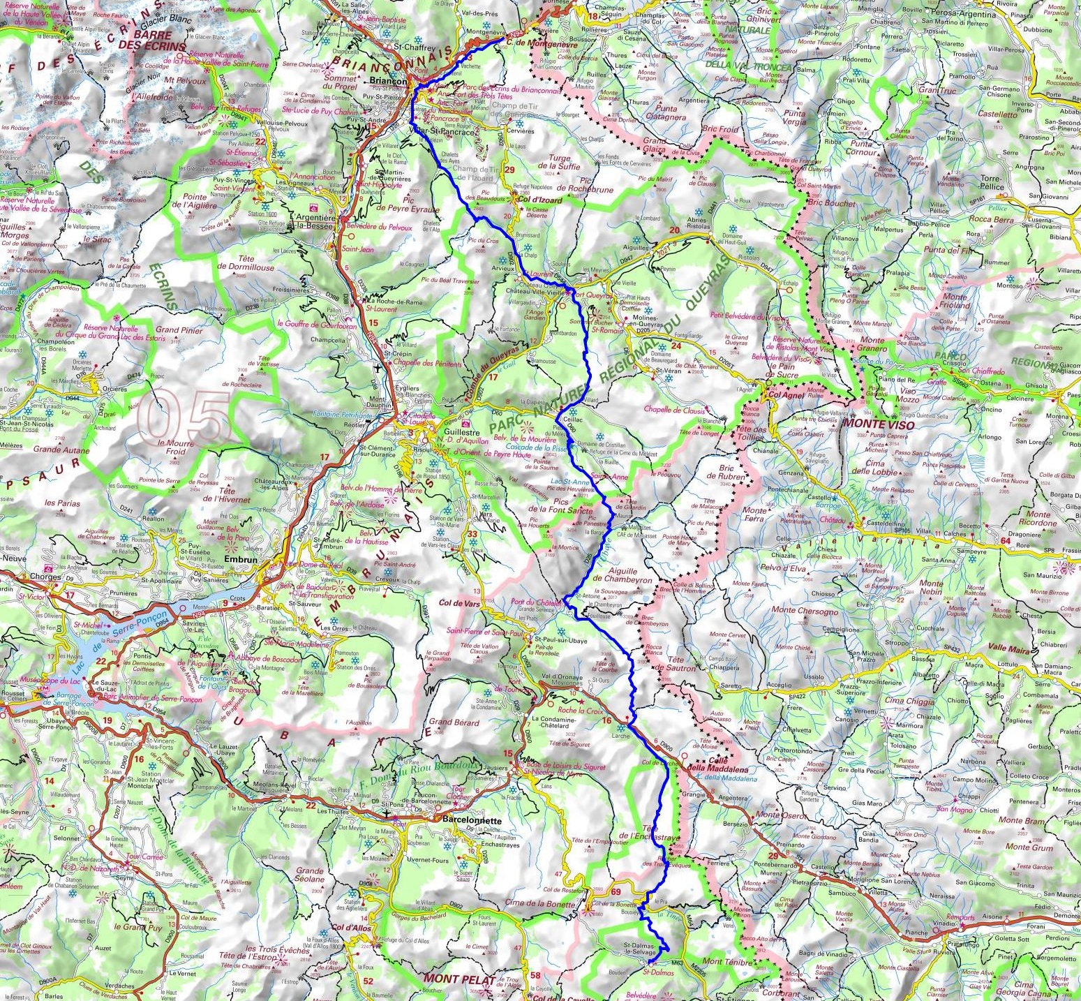 GR5 Hiking from Montgenevre (Hautes-Alpes) to St Dalmas-le-Selvage (Alpes-Maritimes) 1