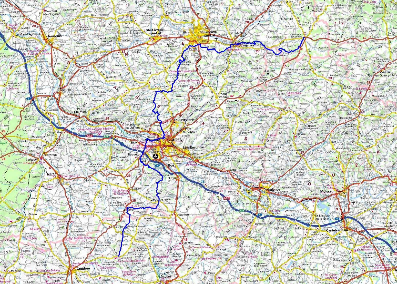GR�2 Hiking from Tournon-d'Agenais (Lot-et-Garonne) to La Romieu (Gers) 1