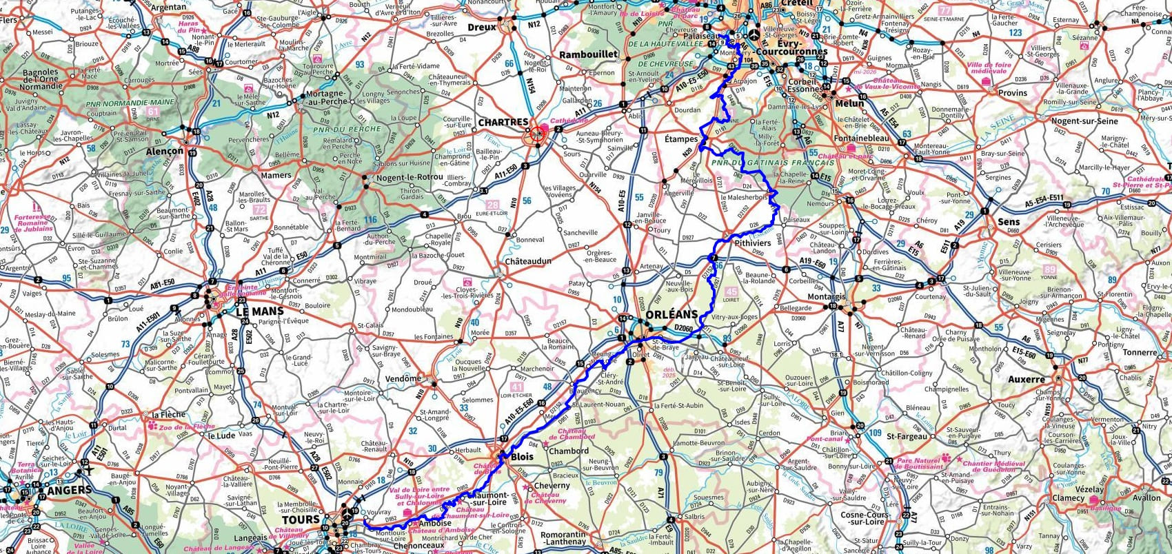 GR®655 EAST From Villebon-sur-Yvette (Essonne) to Vouvray (Indre-et-Loire) 1
