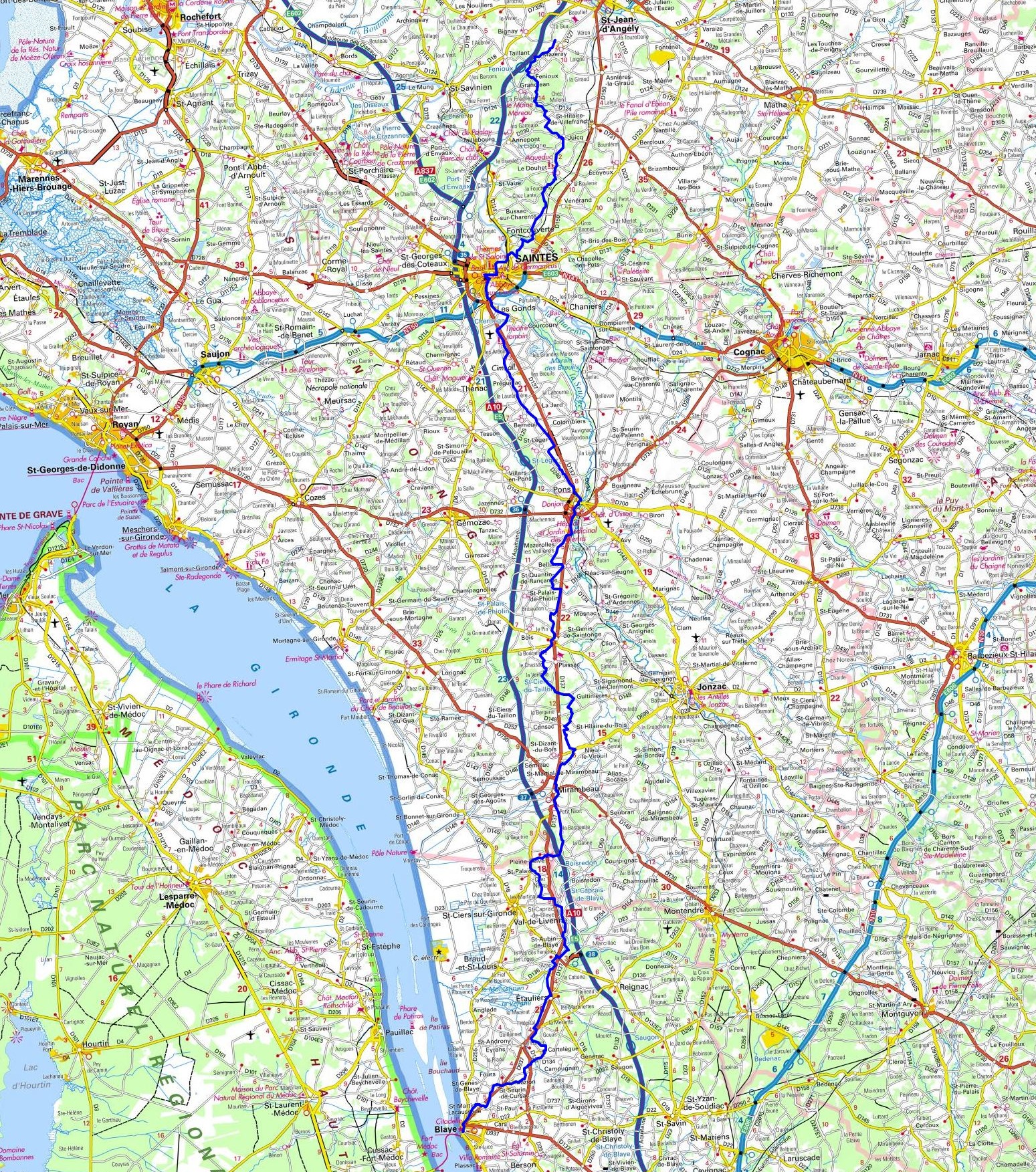 GR655 Walking from Mazeray (Charente-Maritime) to Blaye (Gironde)