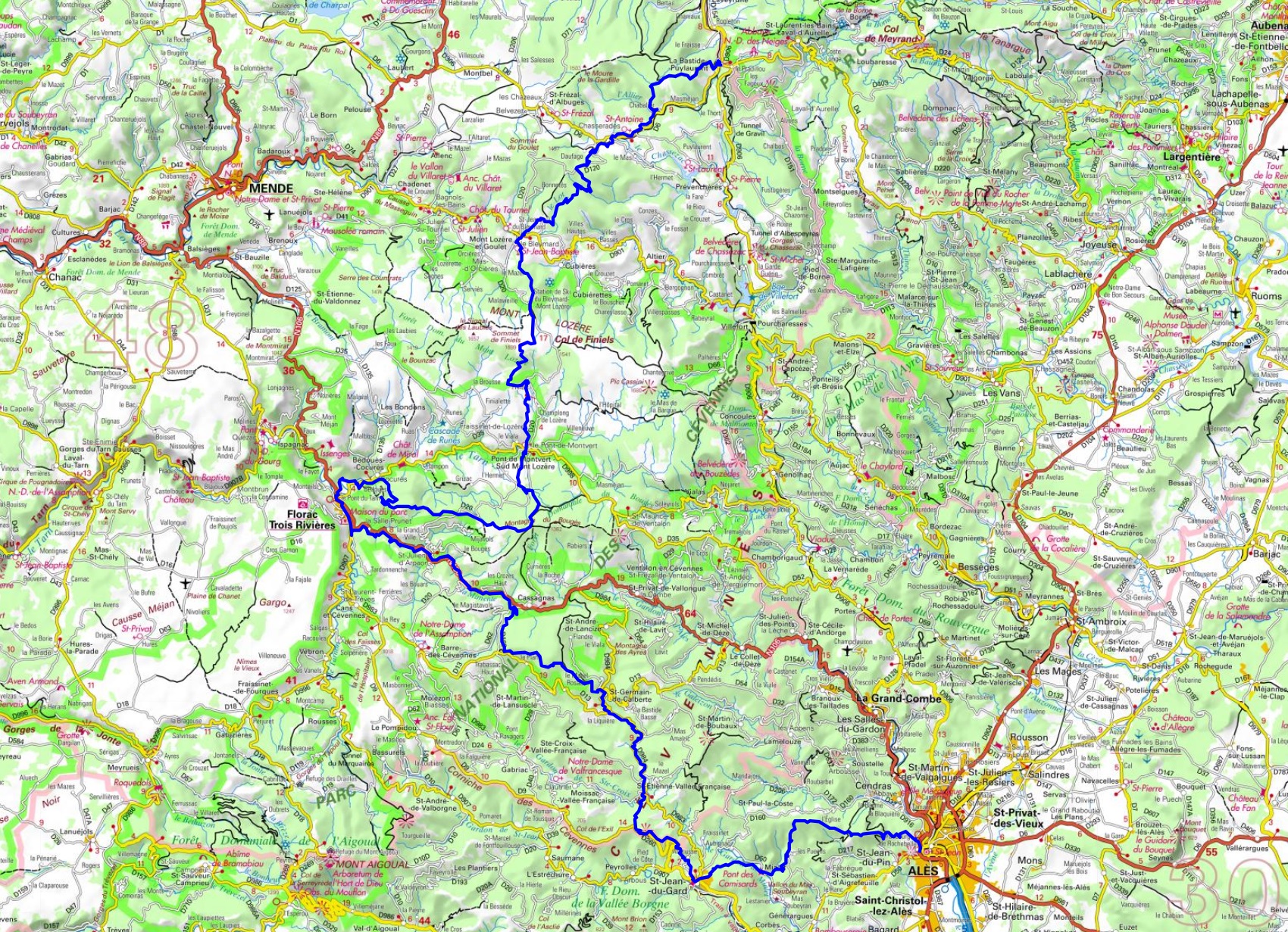 GR70 Stevenson's Trail Hiking from La Bastide-Puylaurent (Lozere) to Ales (Gard) 1