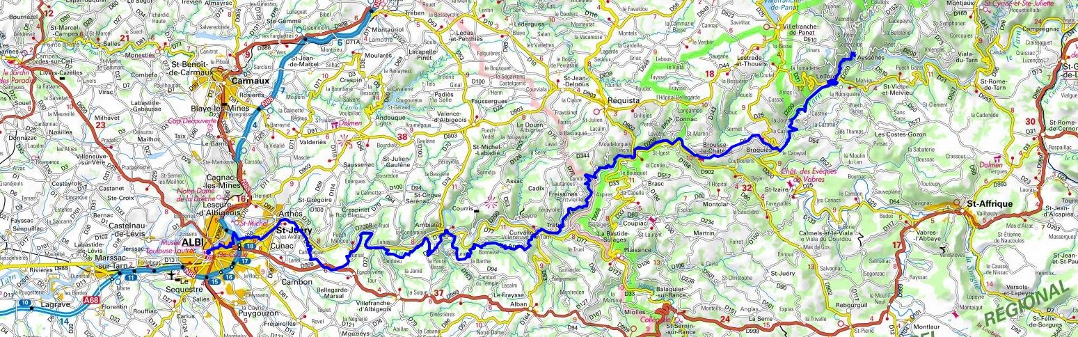 GR�6 Hiking from Ayssenes (Aveyron) to Albi (Tarn) 1