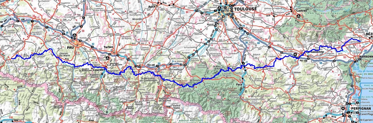 GR78 Randonnée de Capestang (Hérault) au col d'Oihantzarre (Pyrénées-Atlantiques) 1