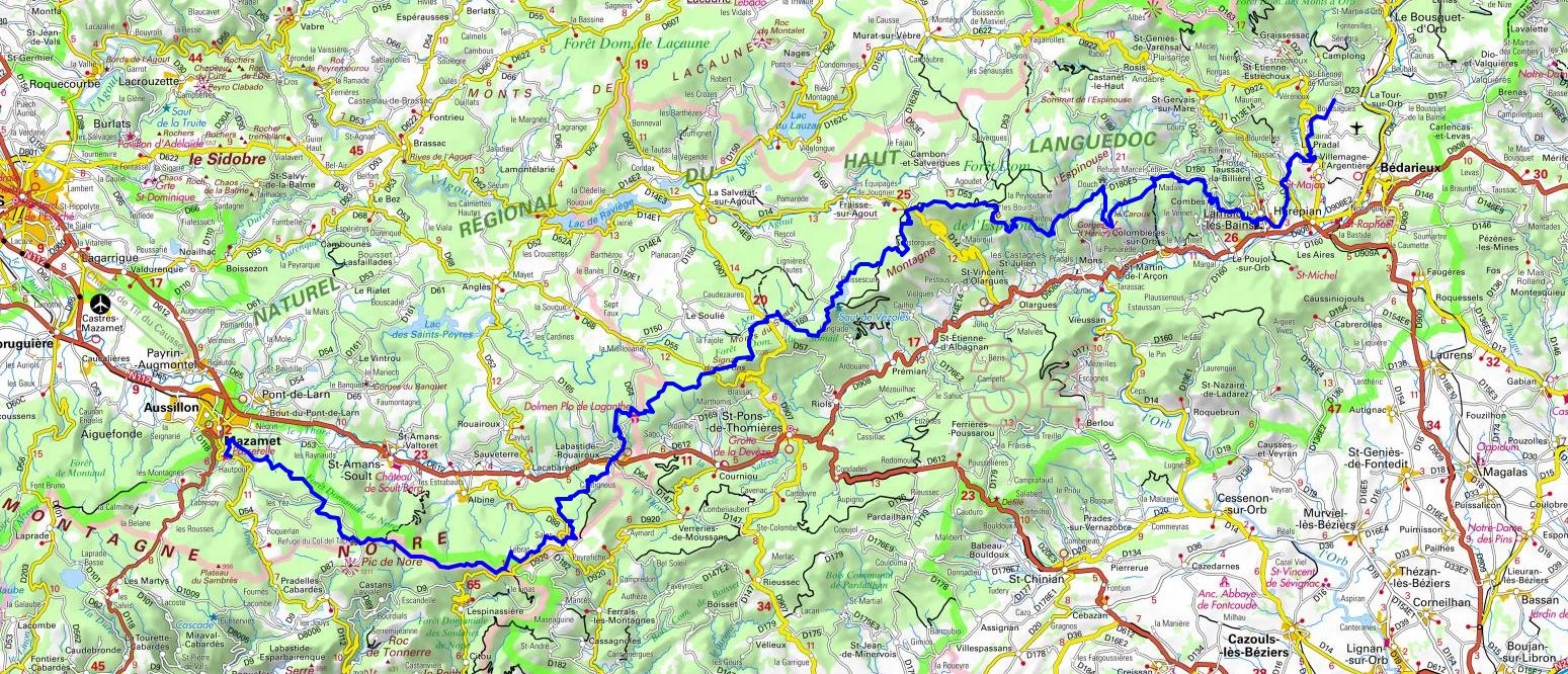 GR7 Hiking from Boussagues (Herault) to Mazamet (Tarn) 1