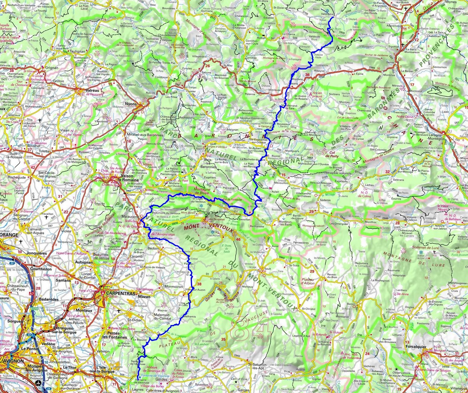 IGN GR®91 Randonnée de Valdrôme (Drôme) à Fontaine-de-Vaucluse (Vaucluse)