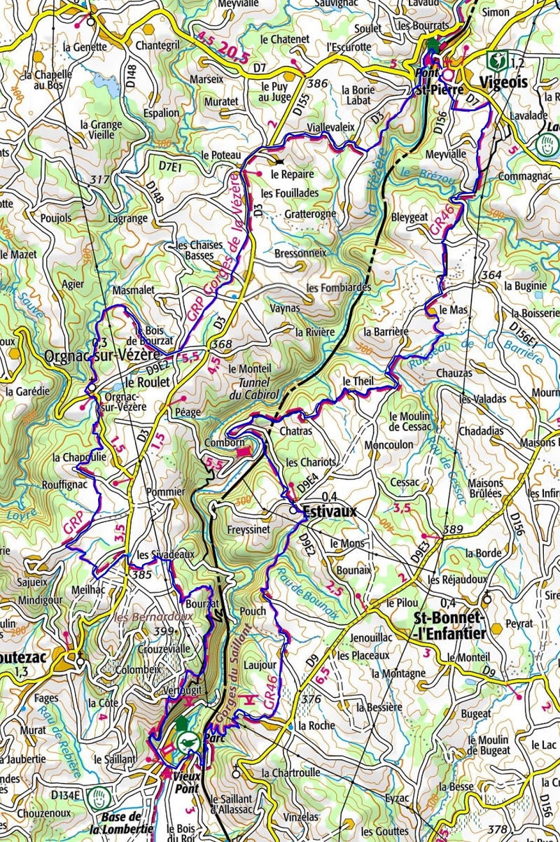 Randonnée autour des Gorges de la Vézère (Corrèze) 1