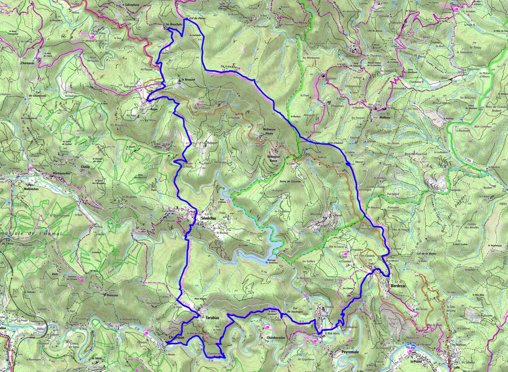 IGN Randonnée de 28km à Aujac dans le Gard